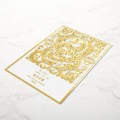 2025年の白蛇の旧正月モダン 箔シーズンカード (回転した状態)