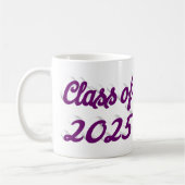 2025年の紫色のスクリプトの卒業のクラス コーヒーマグカップ (左)