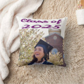 2025年の紫色のスクリプトの卒業写真のクラス クッション (ブランケット)