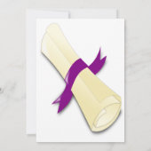 2025年の紫色のスクリプトの卒業写真のクラス 招待状 (裏面)