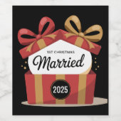 2025年の結婚記念すべき最初のクリスマス｜新婚記念のオーナメント ワインラベル (シングルラベル)