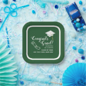 2025年の緑と白のクラスおめでとうグラード ペーパープレート (パーティー)