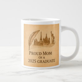 2025年の誇りを持ったMom of History Grad - Landmark Art ジャンボコーヒーマグカップ