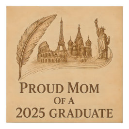 2025年の誇りを持ったMom of History Grad - Landmark Art フェイクキャンバスプリント