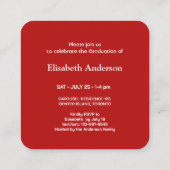 2025年の赤ミニ卒業パーティクラス エンクロージャーカード (裏面)