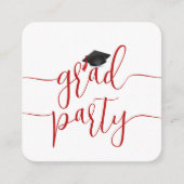 2025年の赤ミニ卒業パーティクラス エンクロージャーカード (正面)