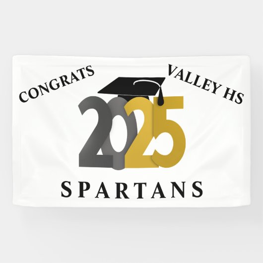 2025年の金ゴールドとシルバーのクラス 横断幕 (横)