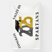 2025年の金ゴールドとシルバーのクラス 横断幕 (縦)