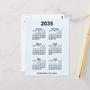 2025年の青いアリス 6か月 ミニカレンダー（Janz著） ポストカード