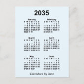2025年の青いアリス 6か月 ミニカレンダー(Janz著) ポストカード (正面)