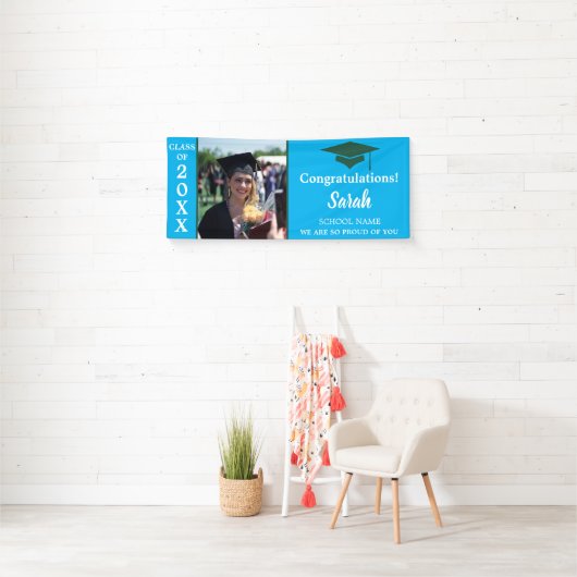 2025年の青と緑の卒業写真クラス 横断幕 (インサイチュ)