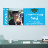 2025年の青と緑の卒業写真クラス 横断幕 (トレードショー)