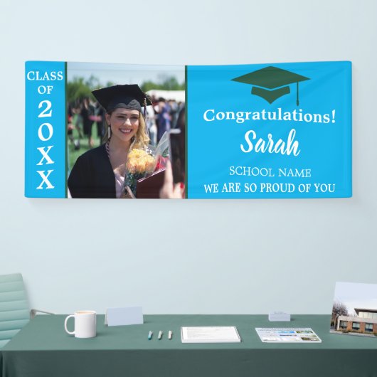 2025年の青と緑の卒業写真クラス 横断幕 (トレードショー)