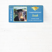 2025年の青と金ゴールドカスタムの卒業写真クラス 横断幕 (インサイチュ)