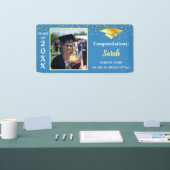 2025年の青と金ゴールドカスタムの卒業写真クラス 横断幕 (トレードショー)