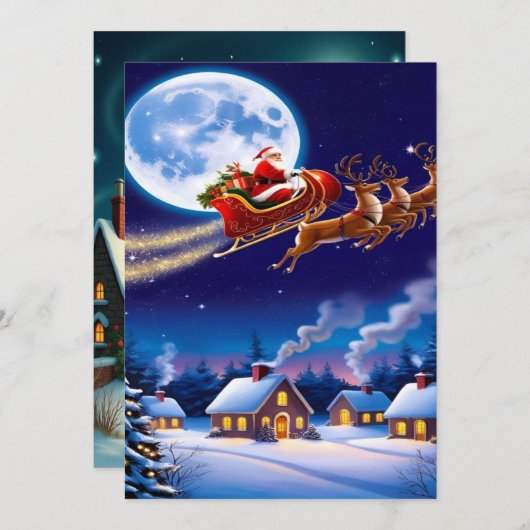 2025年の魅惑的なクリスマスウィンタービレッジ壁紙 シーズンカード (正面/裏面)