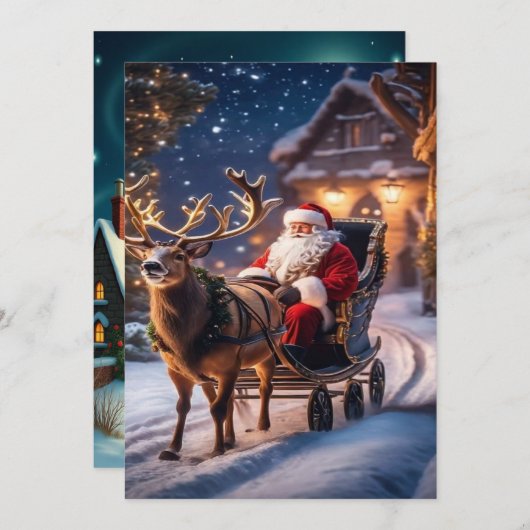 2025年の魅惑的なクリスマスウィンタービレッジ壁紙 シーズンカード (正面/裏面)