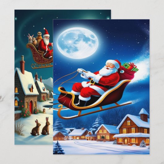 2025年の魅惑的なクリスマスウィンタービレッジ壁紙 シーズンカード (正面/裏面)