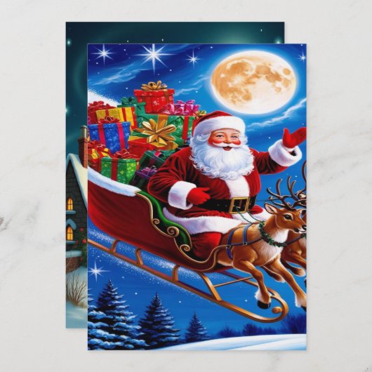 2025年の魅惑的なクリスマスウィンタービレッジ壁紙 シーズンカード (正面/裏面)