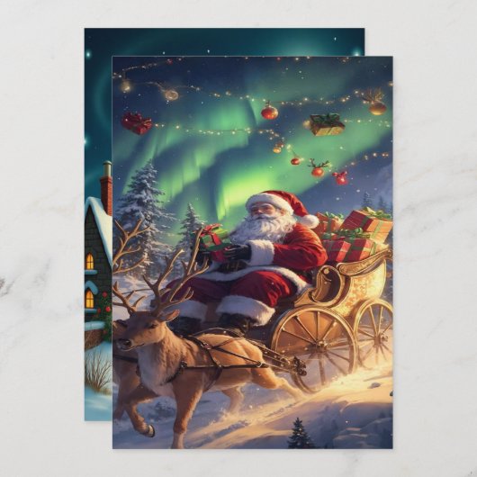 2025年の魅惑的なクリスマスウィンタービレッジ壁紙 シーズンカード (正面/裏面)