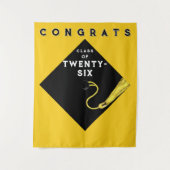 2025年の黄色の卒業クラスパーティー タペストリー (正面)