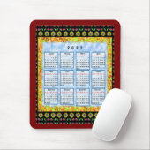 2025年の12か月の英語カレンダー マウスパッド (マウス)