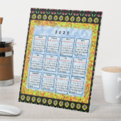 2025年の12か月の英語カレンダー 台座サイン (インサイチュ)