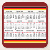 2025年の12か月カレンダー スクエアペーパーコースター (正面)