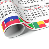 2025年の12か月カレンダー ラッピングペーパー (ロールコーナー)