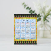 2025年の12ヶ月英語カレンダー ポストカード (スタンド正面)