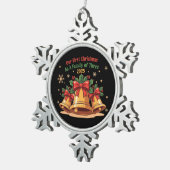 2025年の3つの家族としての初めてのクリスマス | スノーフレークピューターオーナメント (右)