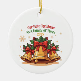 2025年の3つの家族としての初めてのクリスマス | セラミックオーナメント