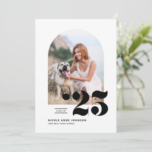 2025年のArch写真卒業のブラッククラス 招待状 (スタンド正面)