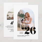 2025年のArch写真卒業のブラッククラス 招待状 (正面/裏面)