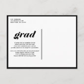 2025年のArch写真卒業のブラッククラス 案内ポストカード (裏面)