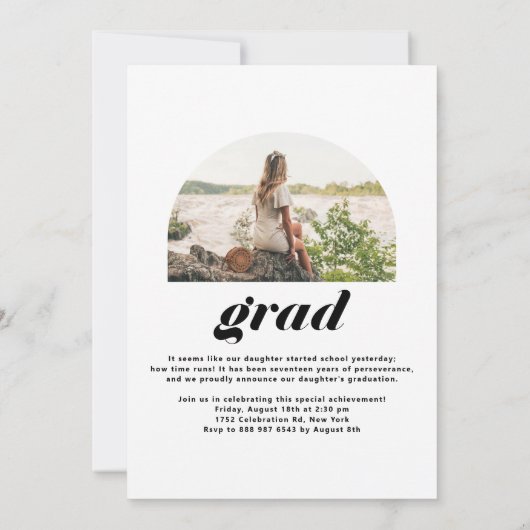 2025年のArch写真卒業のブラッククラス 案内状 (裏面)