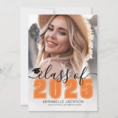 2025年のClass Of 2025 Orange大学院写真卒業 招待状 (正面)