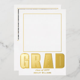 2025年のGRADクラスの卒業ホワイトアナウンス 箔招待状