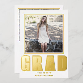 2025年のGRADクラスの卒業ホワイトアナウンス 箔招待状