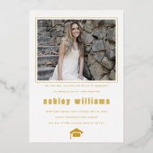 2025年のGRADクラスの卒業ホワイトアナウンス 箔招待状 (裏面)