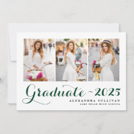 2025年のGreen Class of Photo Collage卒業 招待状
