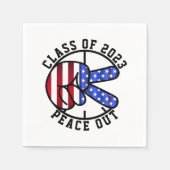 2025年のPeace Outパーティー供給の卒業 スタンダードカクテルナプキン (正面)