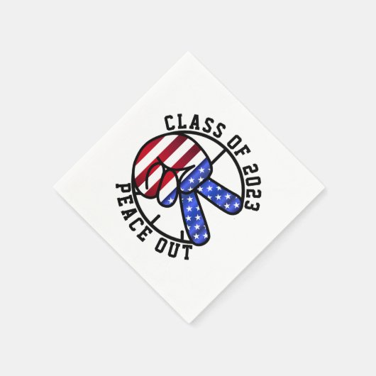 2025年のPeace Outパーティー供給の卒業 スタンダードカクテルナプキン (角)