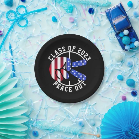 2025年のPeace Outパーティー供給の卒業 ペーパープレート (パーティー)