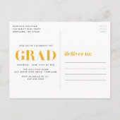 2025年はっきりしたイエローフォト卒業パーティーのクラス インビテーションポストカード (裏面)