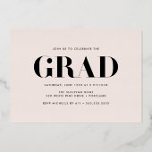 2025年はっきりしたクラスのクリームフォト卒業 箔招待状 (裏面)