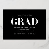 2025年はっきりしたクラスバラ金ゴールド写真卒業 箔招待状 (裏面)