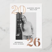 2025年はっきりしたクラスバラ金ゴールド写真卒業 箔招待状 (正面)