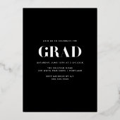 2025年はっきりしたクラスバラ金ゴールド写真卒業 箔招待状 (裏面)