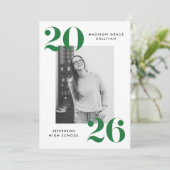 2025年はっきりしたグリーン写真卒業パーティーのクラス 招待状 (スタンド正面)